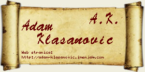 Adam Klasanović vizit kartica